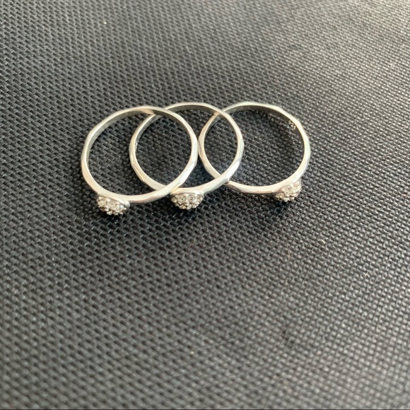 Stella & Dot Stackable rings 7 silver - Picture 2 of 3